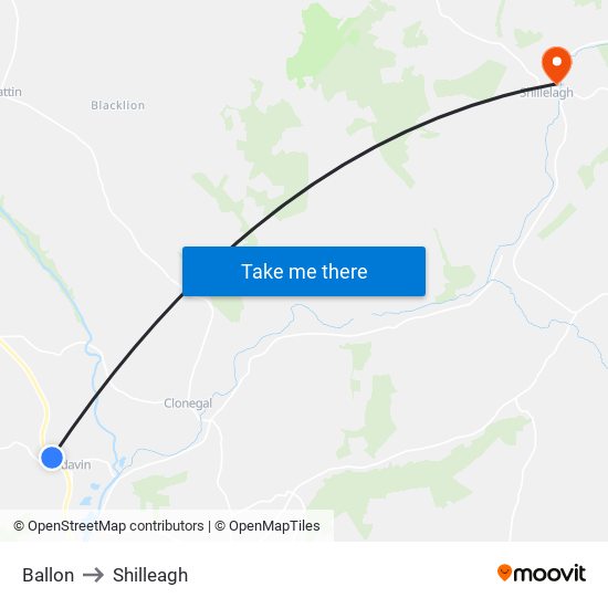 Ballon to Shilleagh map