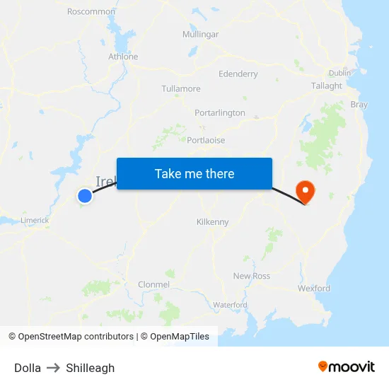 Dolla to Shilleagh map
