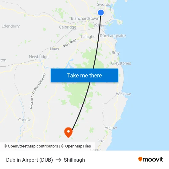 Dublin Airport (DUB) to Shilleagh map