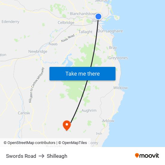 Swords Road to Shilleagh map