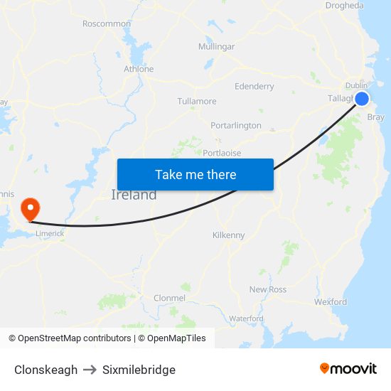 Clonskeagh to Sixmilebridge map