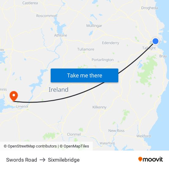 Swords Road to Sixmilebridge map