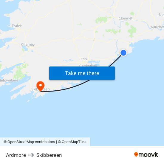 Ardmore to Skibbereen map