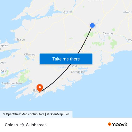 Golden to Skibbereen map