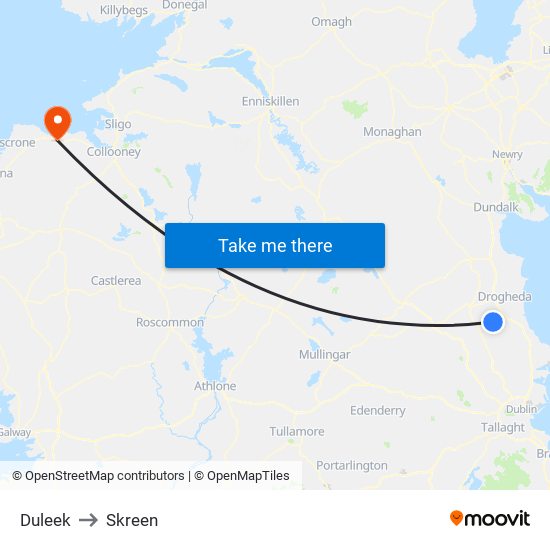 Duleek to Skreen map