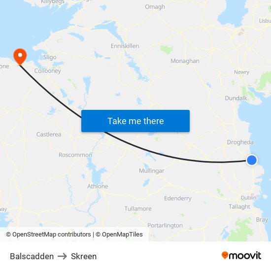 Balscadden to Skreen map