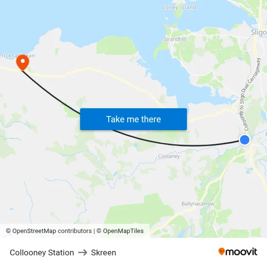 Collooney Station to Skreen map