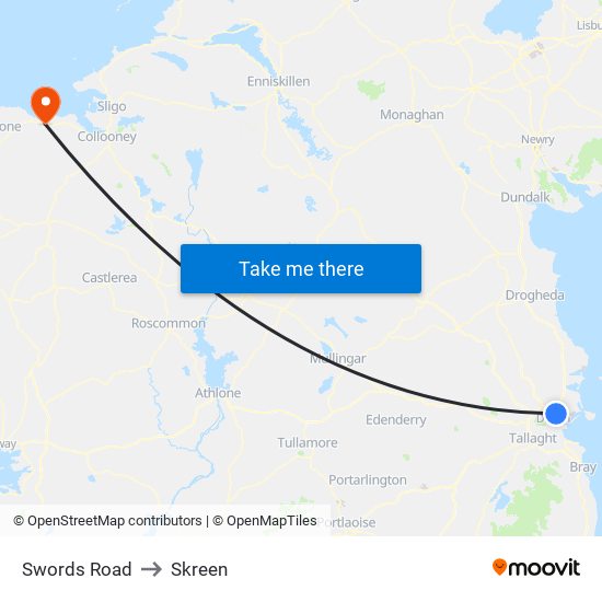 Swords Road to Skreen map