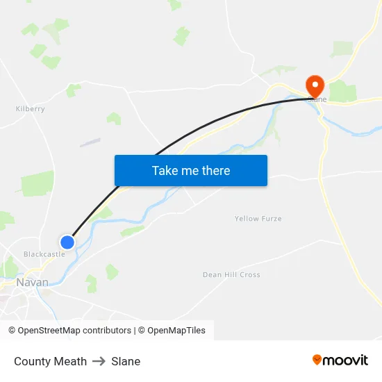 County Meath to Slane map