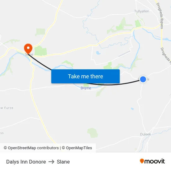 Dalys Inn Donore to Slane map