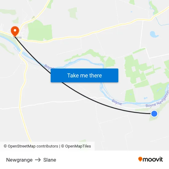Newgrange to Slane map