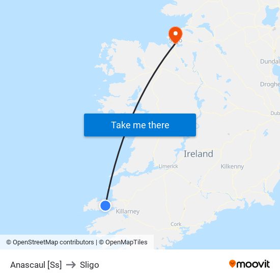 Anascaul [Ss] to Sligo map