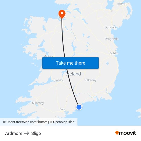 Ardmore to Sligo map