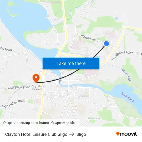 Clayton Hotel Leisure Club Sligo to Sligo map