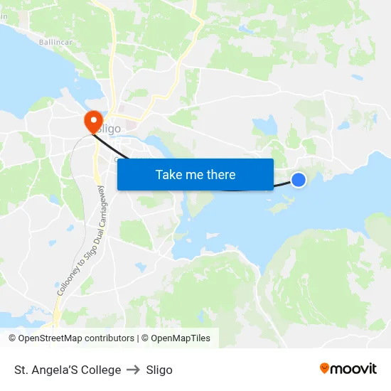 St. Angela’S College to Sligo map