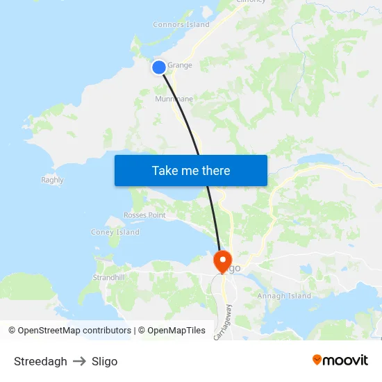 Streedagh to Sligo map