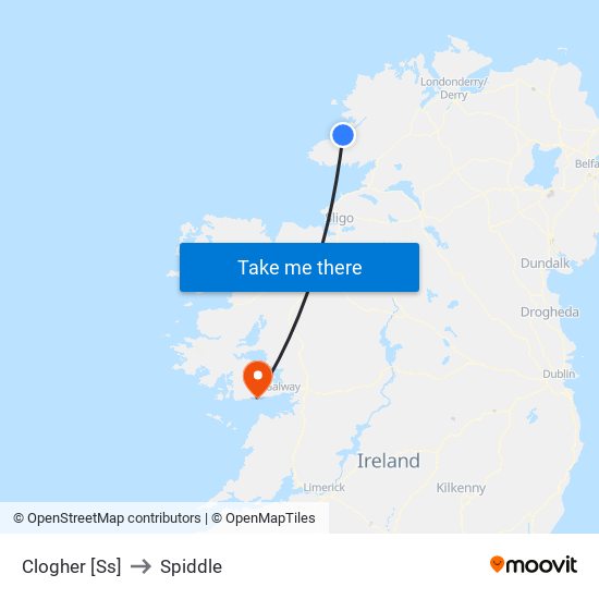 Clogher [Ss] to Spiddle map