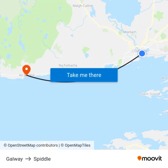 Galway to Spiddle map