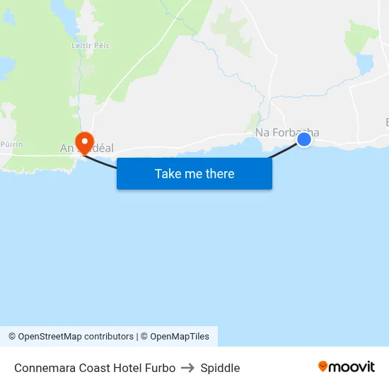 Connemara Coast Hotel Furbo to Spiddle map