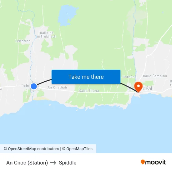 An Cnoc (Station) to Spiddle map