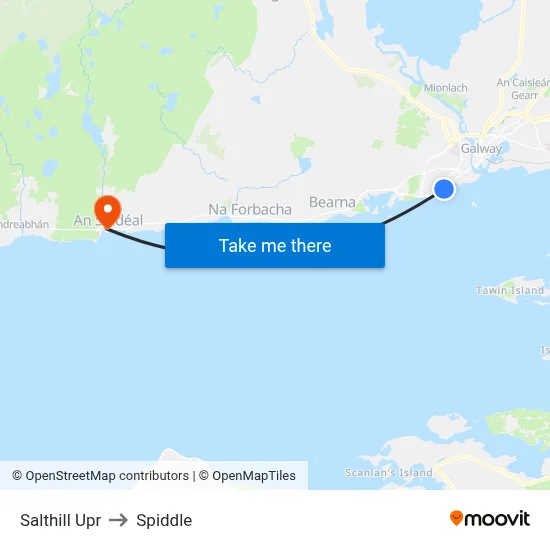 Salthill Upr to Spiddle map