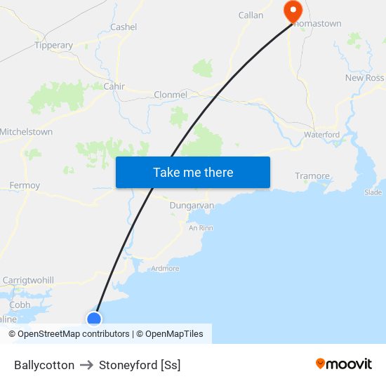 Ballycotton to Stoneyford [Ss] map