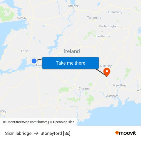 Sixmilebridge to Stoneyford [Ss] map