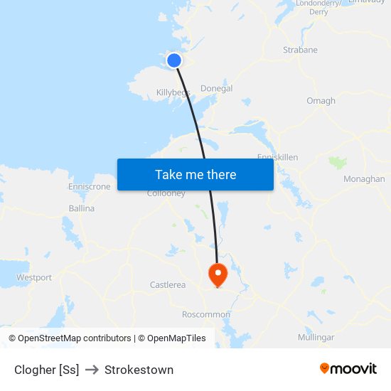 Clogher [Ss] to Strokestown map