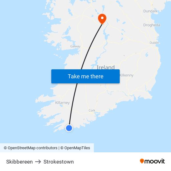 Skibbereen to Strokestown map