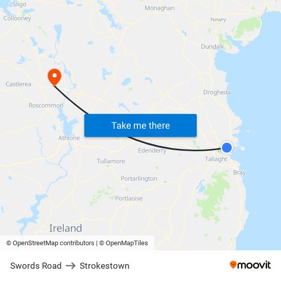 Swords Road to Strokestown map