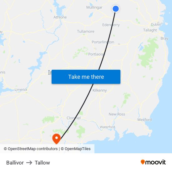Ballivor to Tallow map