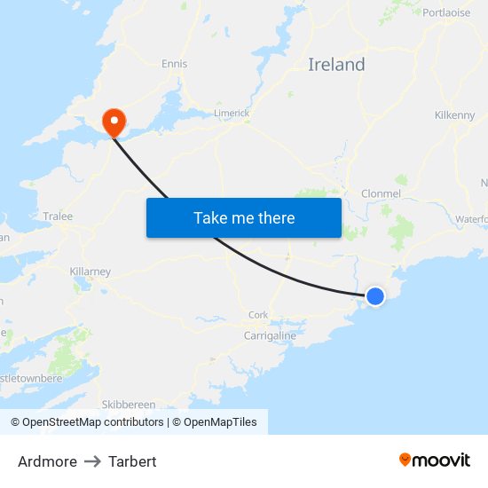 Ardmore to Tarbert map