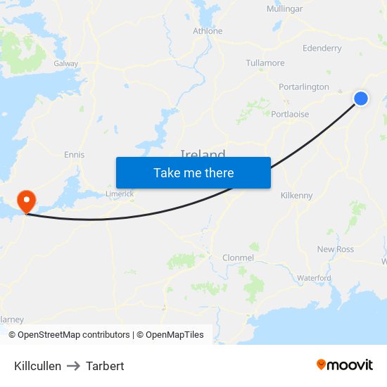 Killcullen to Tarbert map