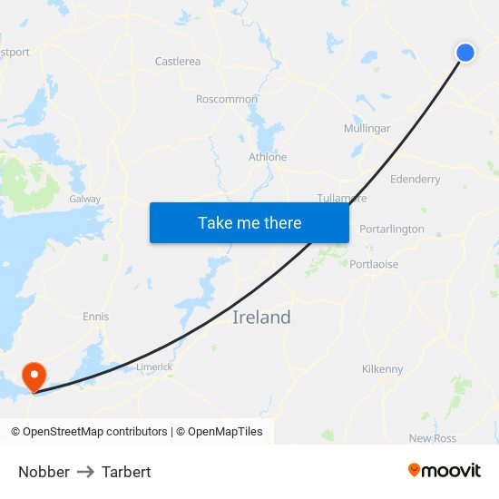 Nobber to Tarbert map