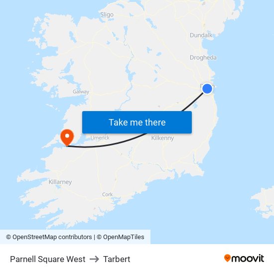 Parnell Square West to Tarbert map