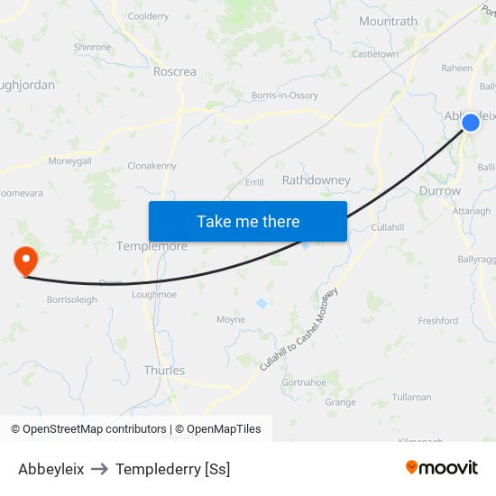 Abbeyleix to Templederry [Ss] map