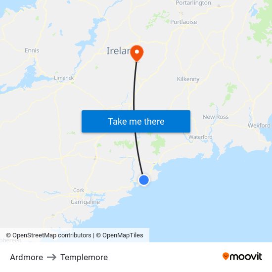 Ardmore to Templemore map