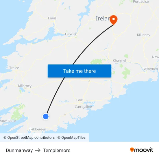 Dunmanway to Templemore map