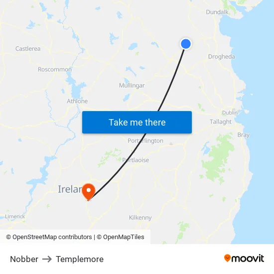 Nobber to Templemore map