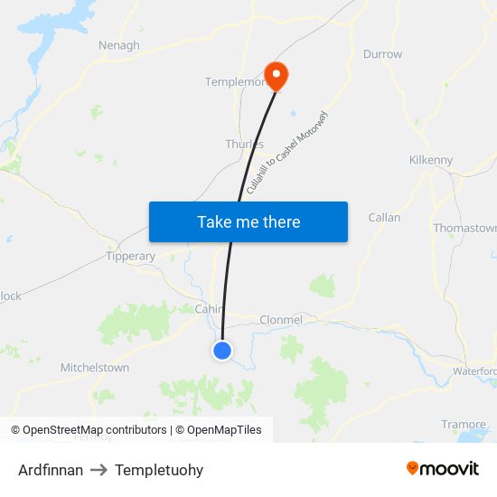 Ardfinnan to Templetuohy map