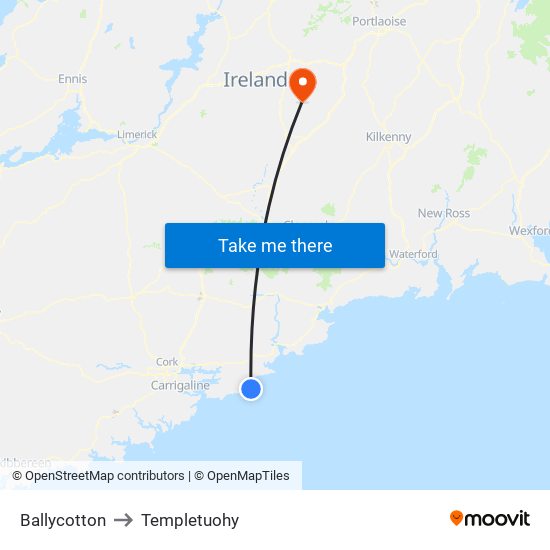 Ballycotton to Templetuohy map