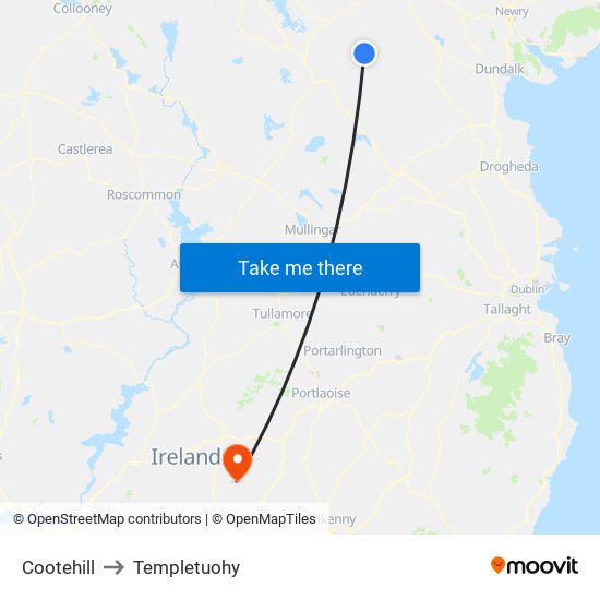 Cootehill to Templetuohy map