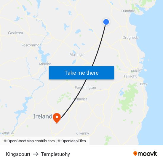 Kingscourt to Templetuohy map