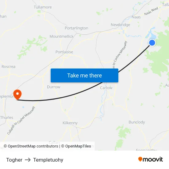 Togher to Templetuohy map