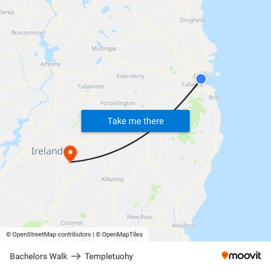 Bachelors Walk to Templetuohy map