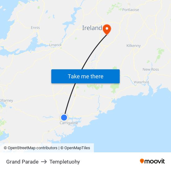 Grand Parade to Templetuohy map
