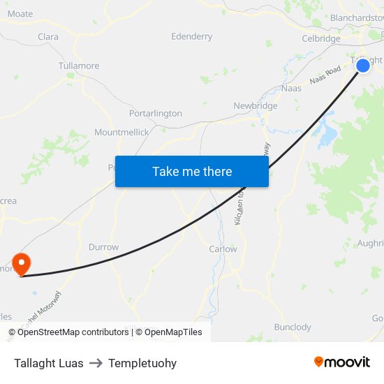 Tallaght Luas to Templetuohy map