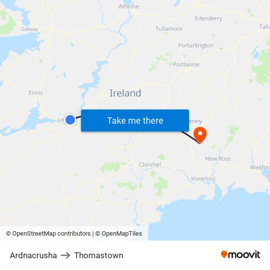Ardnacrusha to Thomastown map