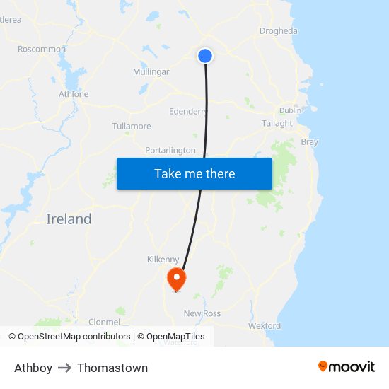 Athboy to Thomastown map