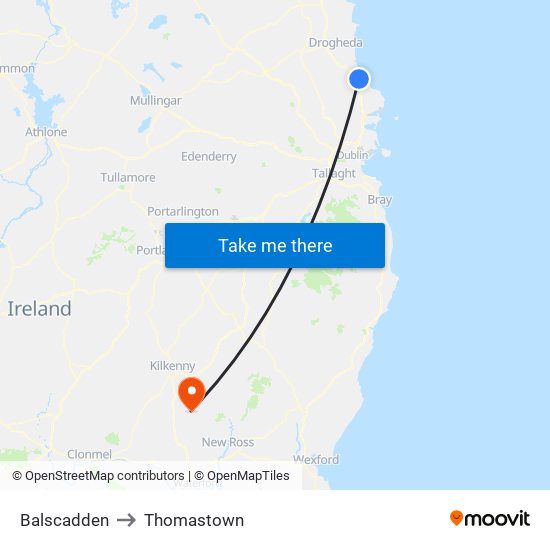 Balscadden to Thomastown map